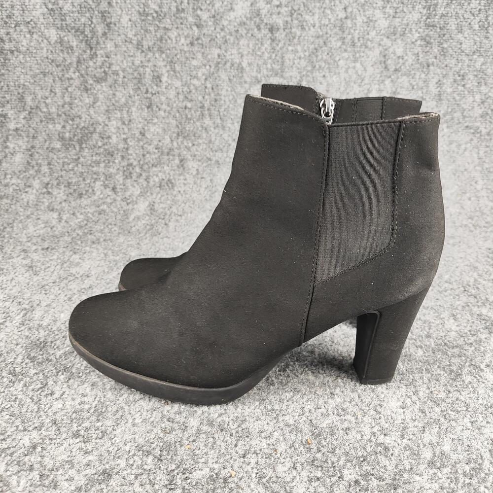 Boots Womens Size 9 Black Synthetic Ankle Zip Block Heel Booties Mykenna